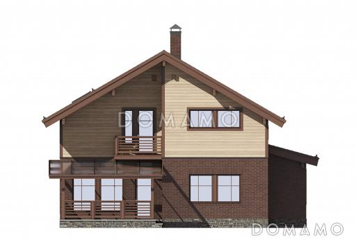 Проект дома со строгими прямоугольными формами / Фасад справа