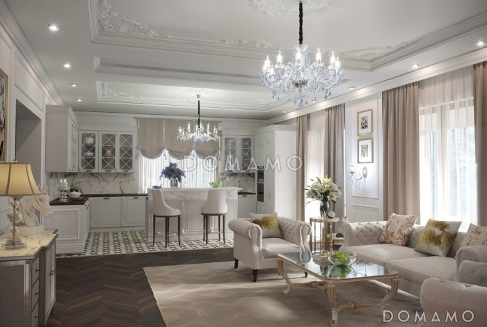 Проект двухэтажного дома с вместительным гаражом для двух авто