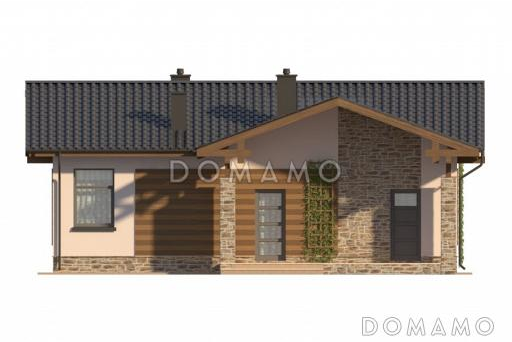 Проект небольшого одноэтажного дома с гардеробной и приватной террасой / Фасад 1