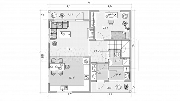 Ницца 9х9 / План 1 этажа