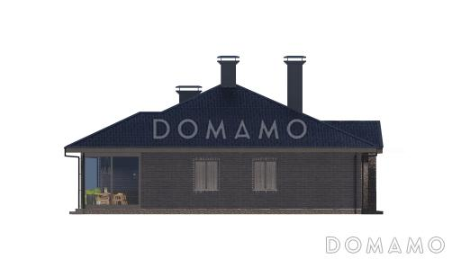 Проект одноэтажного дома с мансардой, верандой и гаражом на 2 машины / Фасад 1