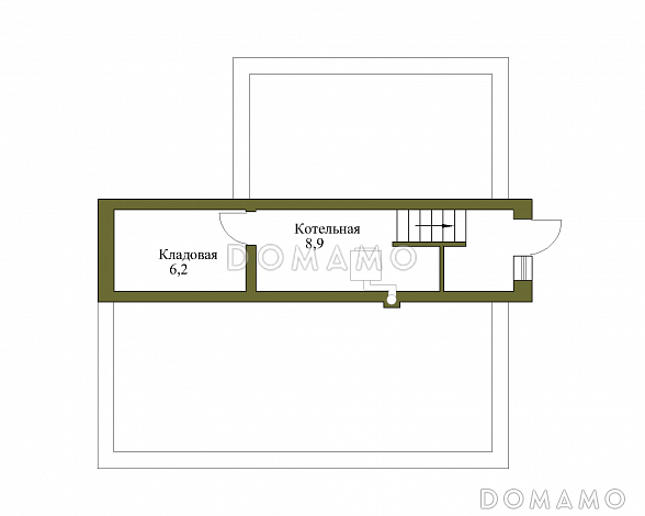 Проект просторного коттеджа из газобетона с террасой / План цокольного этажа