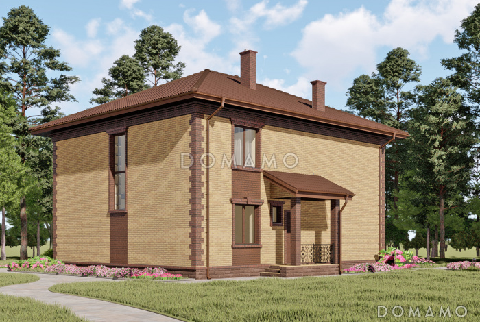 Проект двухэтажного дома с мастер-спальней и кабинетом