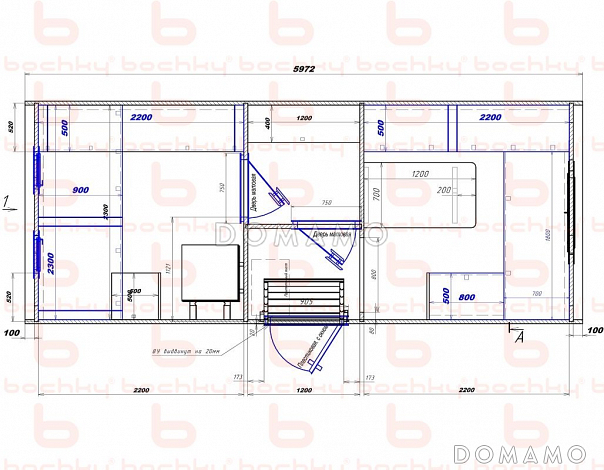 Баня бочка Викинг (Хилл Хаус) / План 1 этажа
