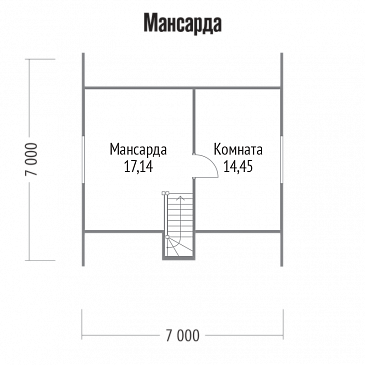 Проект дома с обшивкой деревянной вагонкой / План мансардного этажа