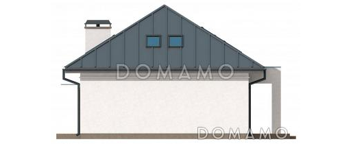 Проект большого одноэтажного дома с мансардным этажом из газобетона с пятью спальнями, с современными фасадами / Фасад 4