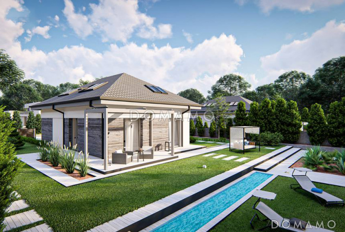 Проект дома с прачечной, гаражом, тремя спальнями на мансарде и просторной гардеробной