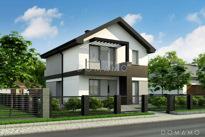 Проект компактного двухэтажного дома из газобетона современного дизайна