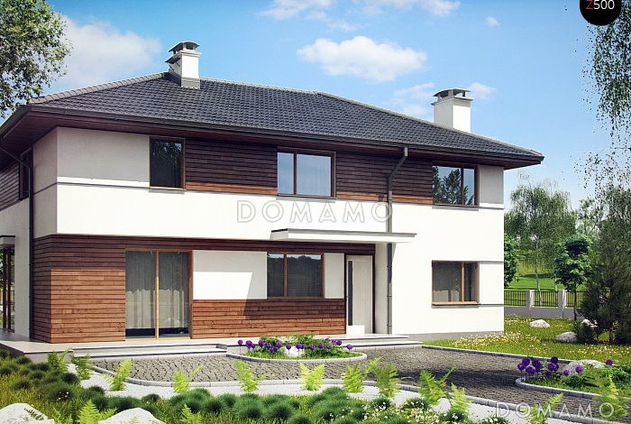 Проект  дома с подвалом, гостевой и кабинетом на первом этаже, хозяйской спальней на втором