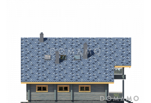 Проект комфортабельного дома из бруса с гаражом и изящной террасой / Фасад 4