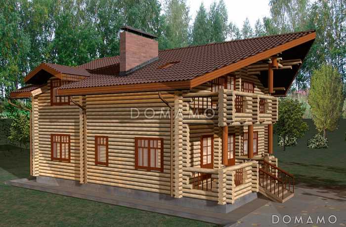 Проект двухэтажного дома с балконом, со вторым светом 