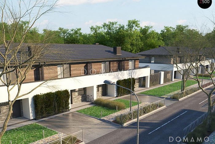 Проект современного комфортного двухэтажного дома из кирпича для двух семей