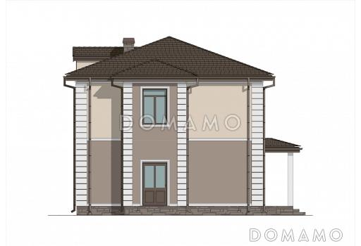 Проект двухэтажного дома с 3 спальнями, гостевой комнатой и просторной гостиной / Фасад 2