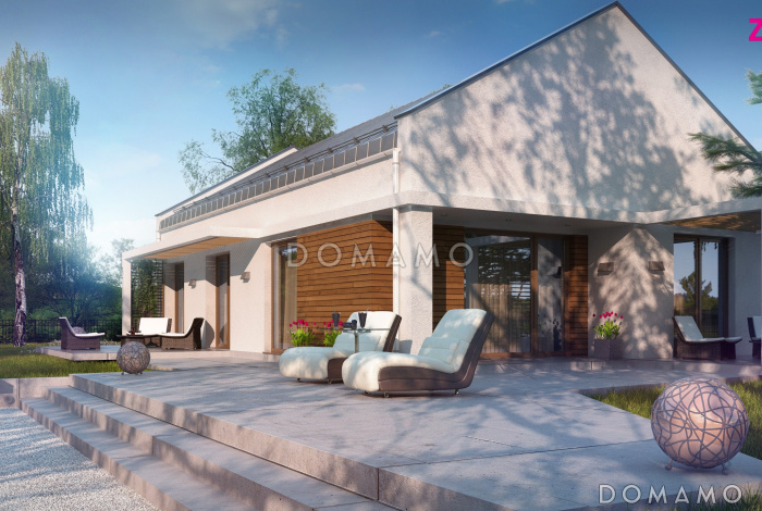 Проект одноэтажного дома из газобетона современного дизайна