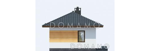 Проект одноэтажного дома по технологии ЛСТК с большими окнами в гостиной / Фасад 3