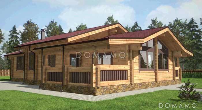 Проект одноэтажного дома с огромной гостиной