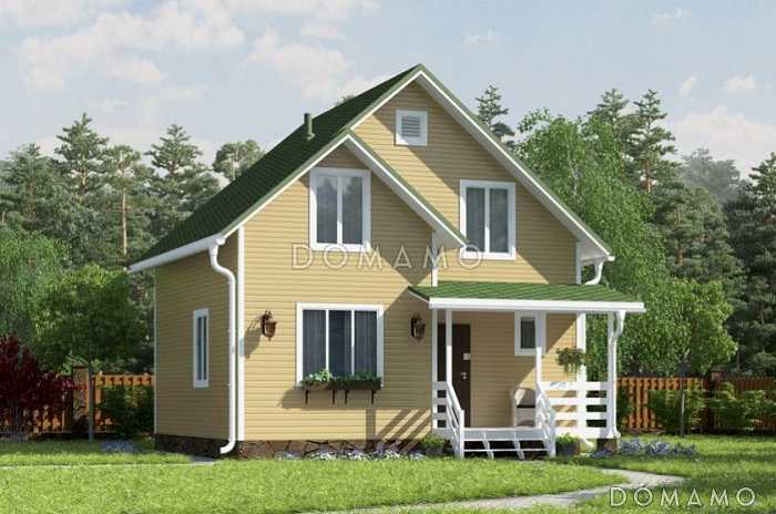 Проект практичного дома с тремя спальнями на втором этаже