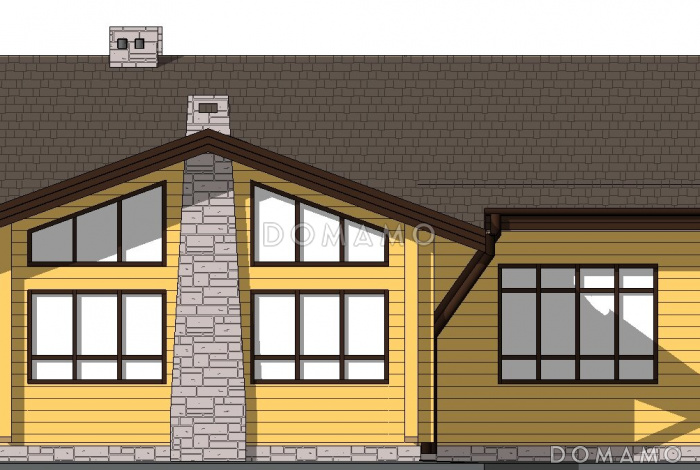 Проект одноэтажного дома из бруса с сауной и бассейном