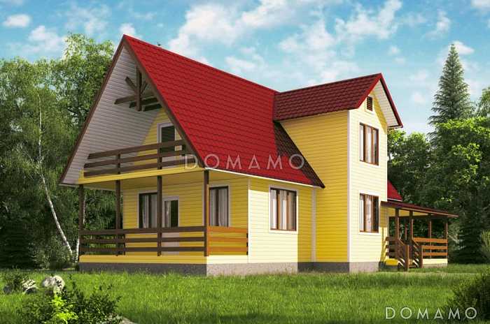 Проект каркасного дома с небольшой кухней