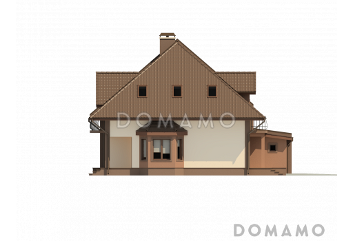 Проект двухэтажных домов-близнецов из газобетона с гаражом и чердаком / Фасад 3