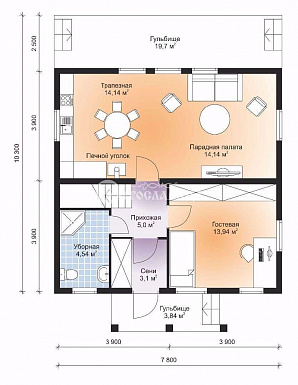 Воскресенск / План 1 этажа