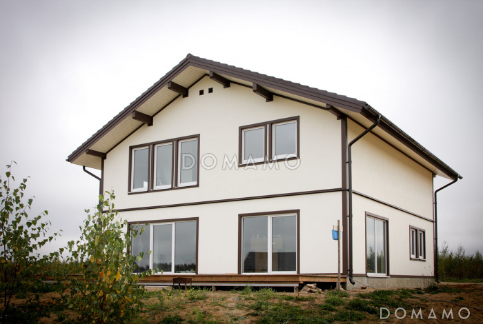 Проект кирпичного дома 10х10 с мансардой