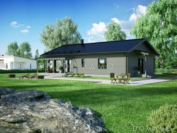 Проект функционального каркасного дома с сауной