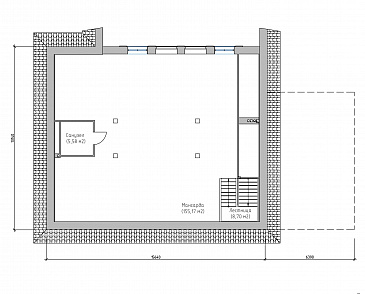 Проект большого современного дома из SIP панелей с цокольным этажом и навесом для двух автомобилей / План мансардного этажа