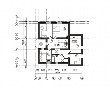 Проект компактного дома с подвальным этажом / План мансардного этажа
