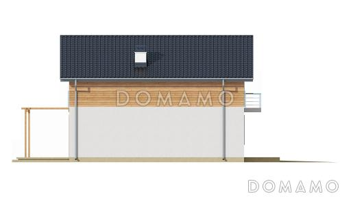 Проект двухэтажного дома из кирпича с кабинетом и гаражом справа / Фасад 4