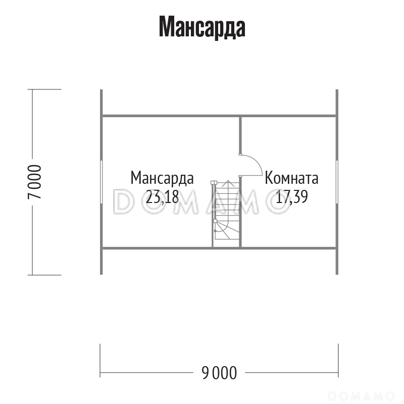 Проект малогабаритного дома из клееного бруса с мансардой / План мансардного этажа