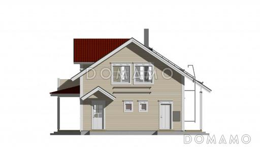 Проект каркасного дома с балконом над главным входом / Фасад 2