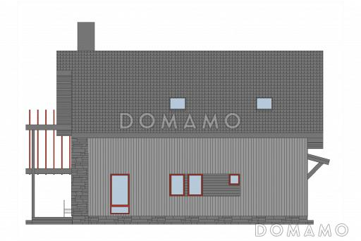 Проект кирпичного дома с ванной комнатой на втором этаже / Фасад 2
