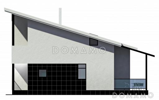 Проект дома с открытой террасой, камином в гостиной, санузлом с окном, вторым светом / Фасад 2