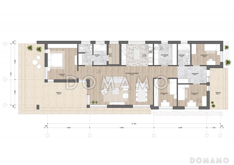 С-197 одноэтажный дом  / План 1 этажа