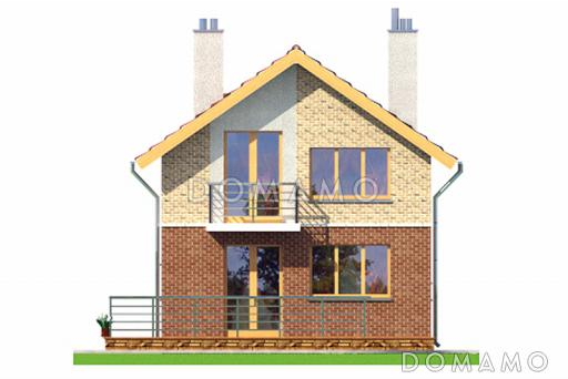 Проект компактного дома с мансардой из СИП панелей / Фасад 1