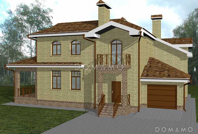 Проект двухэтажного дома с подвальным этажом и холодным чердаком