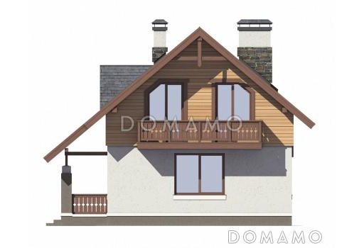 Проект небольшого дома из пеноблоков с интересной отделкой / Фасад 2