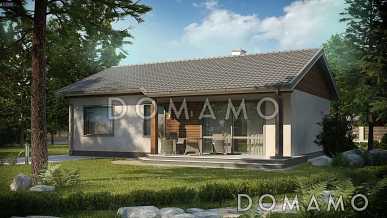 Проект одноэтажного кирпичного дома с просторной гостиной и 3 спальнями