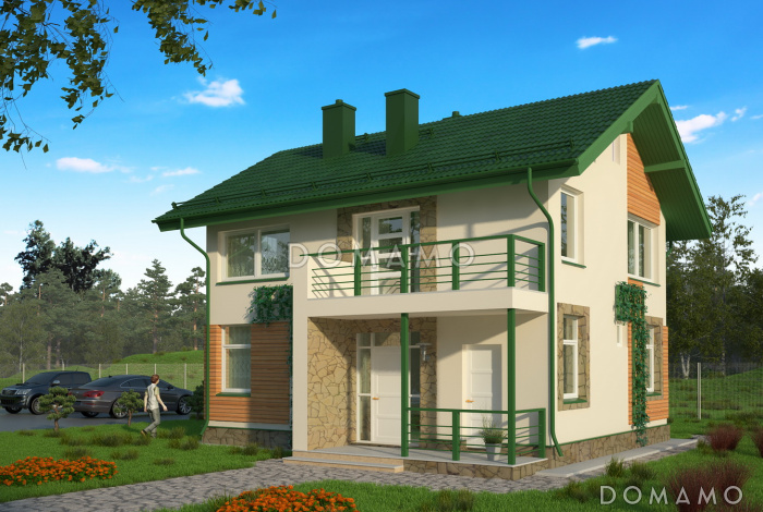 Проект небольшого двухэтажного коттеджа в польском стиле из СИП панелей