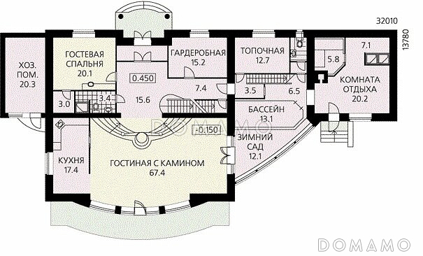 Дом в Американском стиле / План 1 этажа