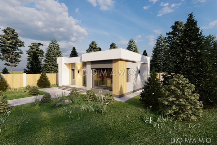 Проект современной бани с жилой комнатой и хозблоком