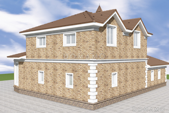 Проект двухэтажного помещения бассейна с двумя спальнями и гаражом