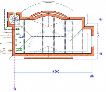 Проект бассейна с тренажерным залом / План мансардного этажа