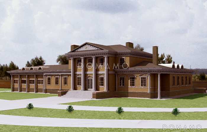 Проект классического дома с винным погребом, бассейном, тренажерным залом, бильярдной, сауной, турецкой и русской парной