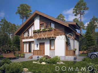 Проект двухэтажного дома в европейском стиле по каркасной технологии со вторым светом 