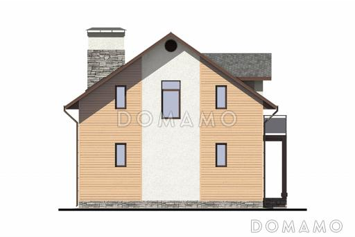 Проект дома из газобетона 9х9 / Фасад 4