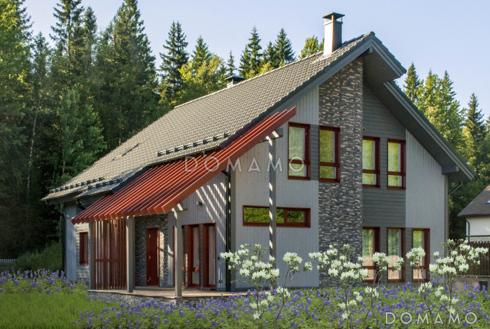 Проект каркасного дома с ванной комнатой на втором этаже