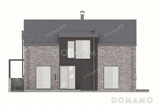 Проект дома с большой кухней-гостиной и спальней на первом этаже с отдельным входом / Фасад 3