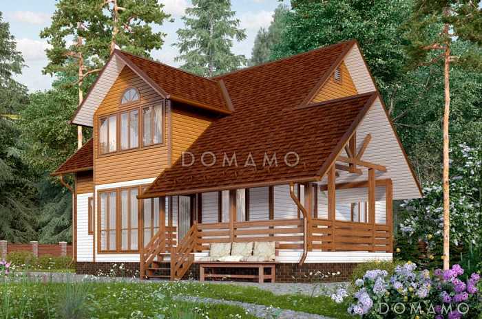 Проект дома из клееного бруса 10х10 с топочной